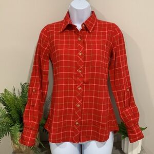 LUCKY BRAND Red Flannel Shirt XS NEW!